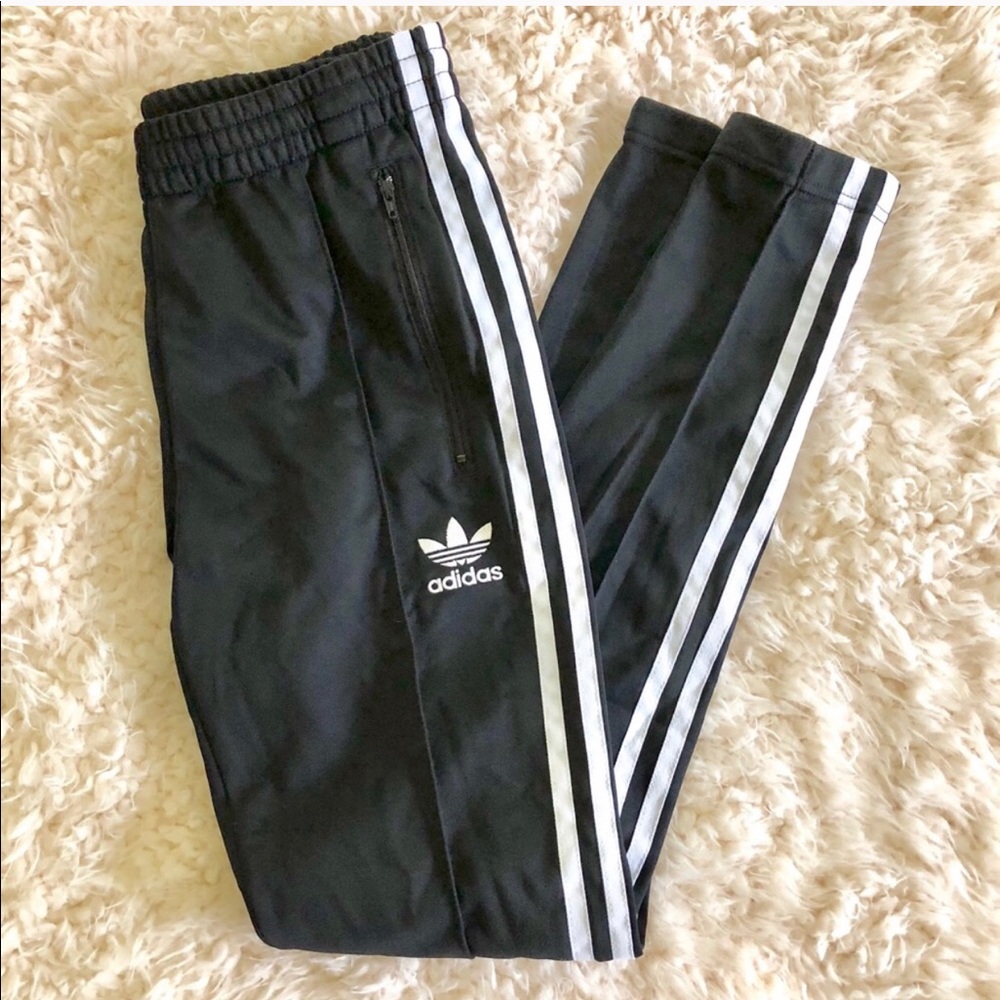 NWT: ADIDAS Joggers- Black w/White Stripes. XXS